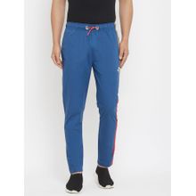 SPIRIT Mens Cotton Blue Solid Regular Fit Trackpant