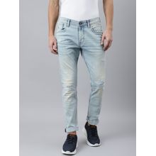 WOODLAND Patterned Blue Jeans