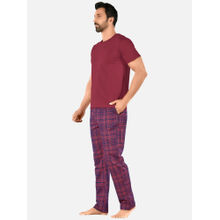 XYXX Pyjama & Tshirt Lounge Set - Maroon