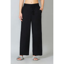 Van Heusen Women Functional Pocket & Smocked Waistband Lounge Pyjamas - Black