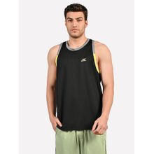 SKECHERS Men Black Cut & Sew Performance Black Tank Top