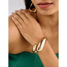Pipa Bella by Nykaa Fashion Gold Solid Statement Cuff Bracelet