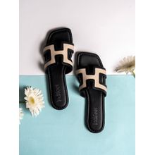 Indifeet Black and White Trendy and Casual Dual Tone Flats