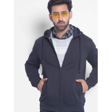 CRIMSOUNE CLUB Mens Navy Blue Hooded Sweatshirt