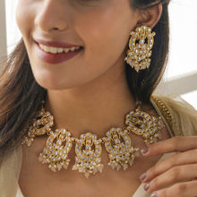 Fida Wedding Ethnic Gold Kundan Jewellery Set For Women(1Necklace+Earrings)