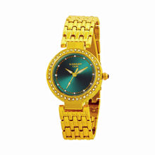 SUDBURY 1776 Hudson Sl-15-glgrn Stylish Studded Green Dial Gold Bracelet Watch For Women