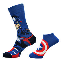 Balenzia x Marvel Crew & Ankle Length Sock for Men- CAPTAIN AMERICA Blue (Pack of 2)