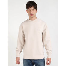 Calvin Klein Men Solid Relaxed Fit Cotton Nude Sweatshirt