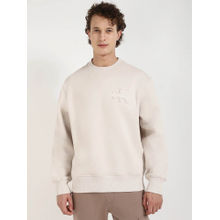 Calvin Klein Men Relaxed Fit Cotton Beige Sweatshirt