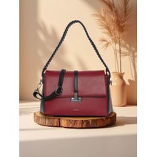 ESBEDA Maroon Colour Verona Structured Handbag with Detachable Strap For Women's (Medium)