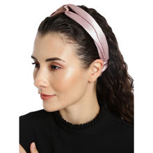 Toniq Pink & Brown Crossover Fabric Hairband For Women