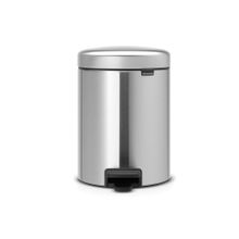 Brabantia Newicon Plastic Pedal Bin, 5 Litre - Matt Steel