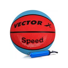 Vector X Speed Sky Blue And Red Baksetball With Pump (7)