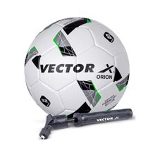 Vector X Orion TPU Machine Stitched White And Green Football With Pump (5)
