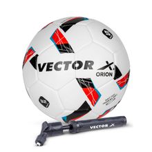 Vector X Orion TPU Machine Stitched White And Red Football With Pump (5)