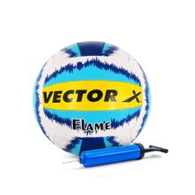 Vector X Flame White, Blue And Yellow Volleyball With Pump (4)