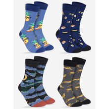 Toffcraft Fresno Crew Length Multi Color Socks - Pack of 4