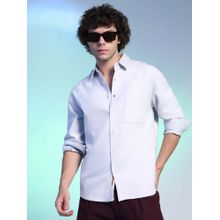 Campus Sutra Men White Suede Utility Oversized Shirt