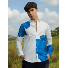 Campus Sutra Men Royal Blue Primrose Floral Shirt