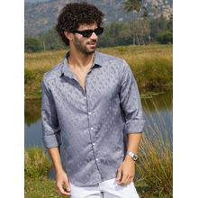 Campus Sutra Men Coin Grey Mozaic-Tactile Shirt