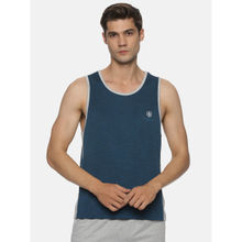 DOMIN8 Men Breathable Polyester Sleeveless Sports Basketball Blue Tank Top