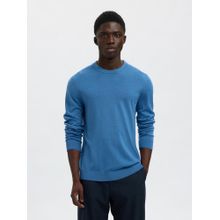 SELECTED HOMME Blue Merino Wool Sweater