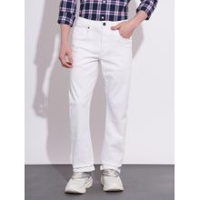 Being Human Men's White Boot Cut Mid-Rise Jeans