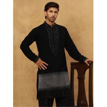 Jompers Men Black Japanese Imported Embroidered Kurta