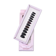 Beromt Rime Stone Bridal Black Color Press On Nail