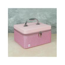 NFI Essentials Vanity Box for Women Bridal Makeup Box Cosmetic Storage Box Pink