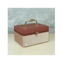 NFI Essentials Vanity Box for Women Bridal Makeup Box Cosmetic Storage Box Rose Gold