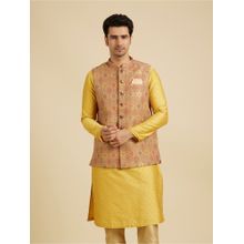 Manyavar Fawn Brocade Embroidery Jackets for Men
