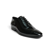 Monkstory Glossy Classic Patent Oxford Lace-Ups Black