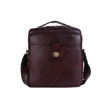 HiLEDER Pure Leather Stylish 9.5" Sling Cross Body Office Bag Men Women Brown