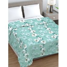 FABINALIV Green Floral Ultrasonic Quilted Reversible 350 Gsm Ac Room Bed Comforter (Double)