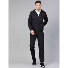Alcis Men Black Printed Sports Tracksuit
