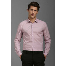 Louis Philippe Men Pink Super Slim Fit Patterned Full Sleeves Formal Shirt