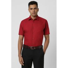 Van Heusen Men Red Regular Fit Solid Half Sleeves Wedding Shirt