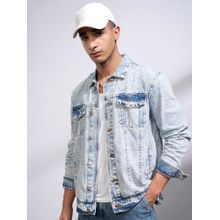 HIGHLANDER Men Indigo Spread Collar Denim Jacket
