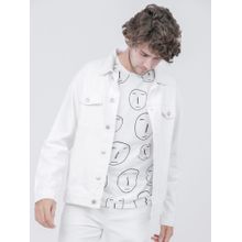 HIGHLANDER Men White Solid Denim Jacket