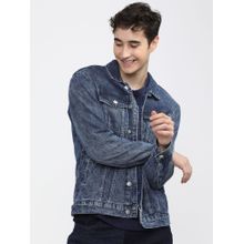 HIGHLANDER Men Blue Washed Denim Jacket