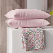 Layers Color Sense by Layers Ivy Pink Bouquet Printed Double Bed Sheet Pillow Covers (Queen)