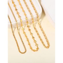 Estele Luxury Unisex Gold Plated Gehena Combo Of 3 Chains