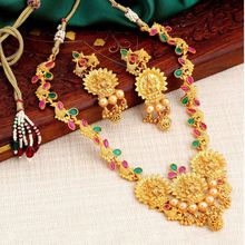 Sukkhi Ravishing Temple Lakshmi Gold Plated Necklace Set For Women (NYKSUKHI02627)