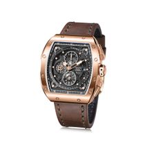 Alexandre Christie Men Chronograph Brown Tonnueau Watch (6411MCLRGBA) (M)