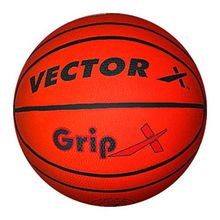 Vector X Gripx Rubberized Basketball 14 Panels for Indoor Outdoor Play - Brick