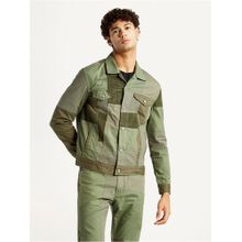 Levi's Men's Patchwork Green Trucker Denim Jacket