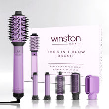 Winston 5 In 1 Hair Blow Brush Multi Styler For All Hair Types- Purple