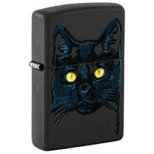 Zippo Black Cat Design Windproof Pocket Lighter