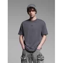 Jack & Jones Men Grey Cotton Blend T-Shirt